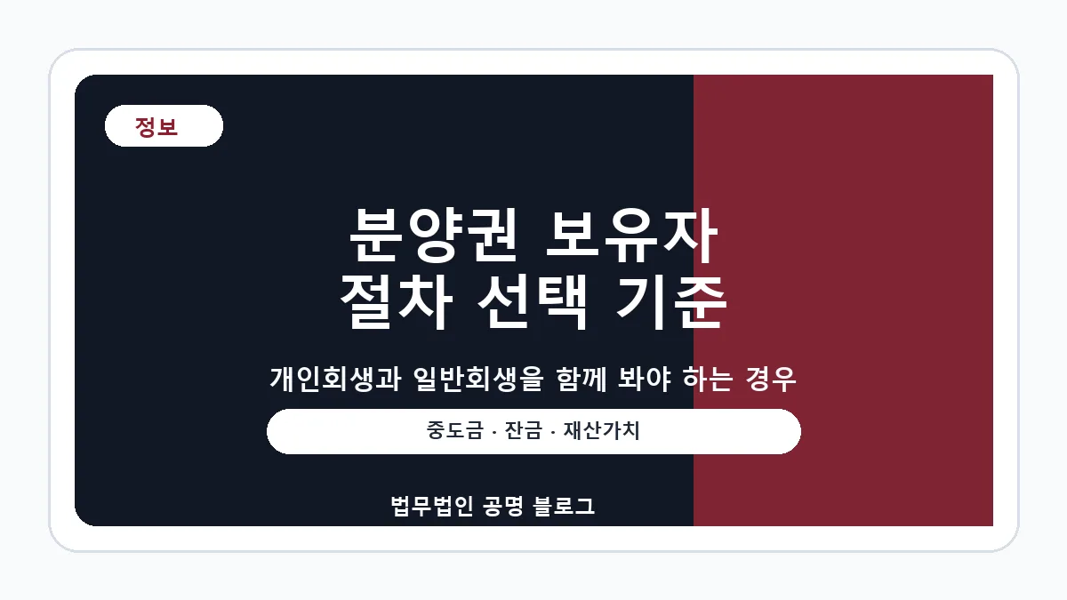 분양권 보유자는 개인회생보다 일반회생을 봐야 하는 경우 대표 이미지