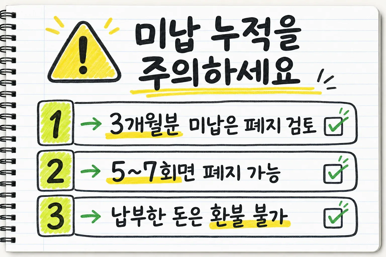 미납 누적을 주의하세요