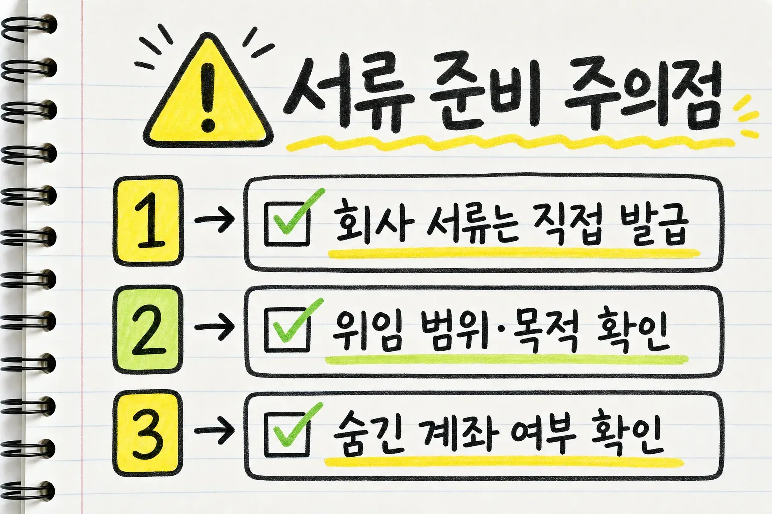 서류 준비 주의점