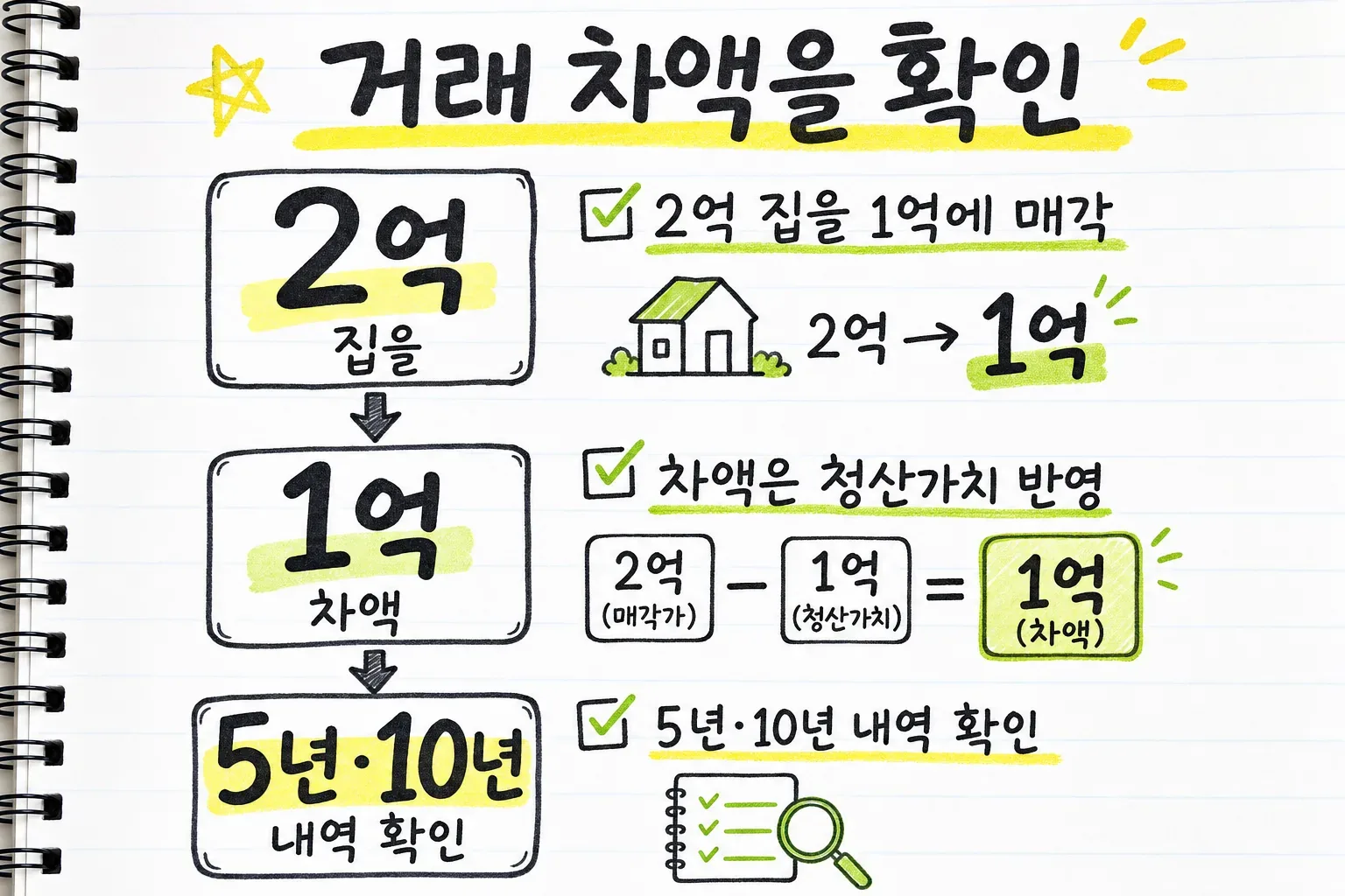 거래 차액을 확인