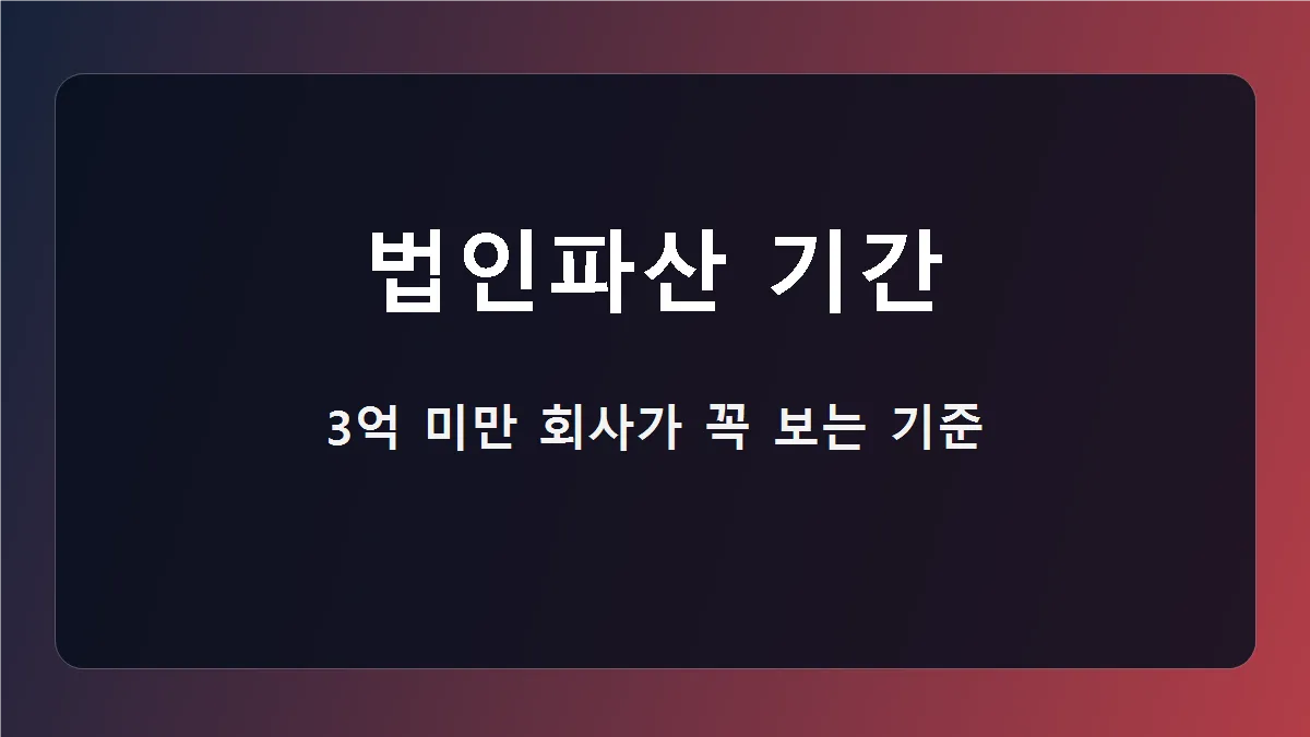 3억 미만 법인파산 기간, 최근 사례로 보는 절차 흐름 대표 이미지